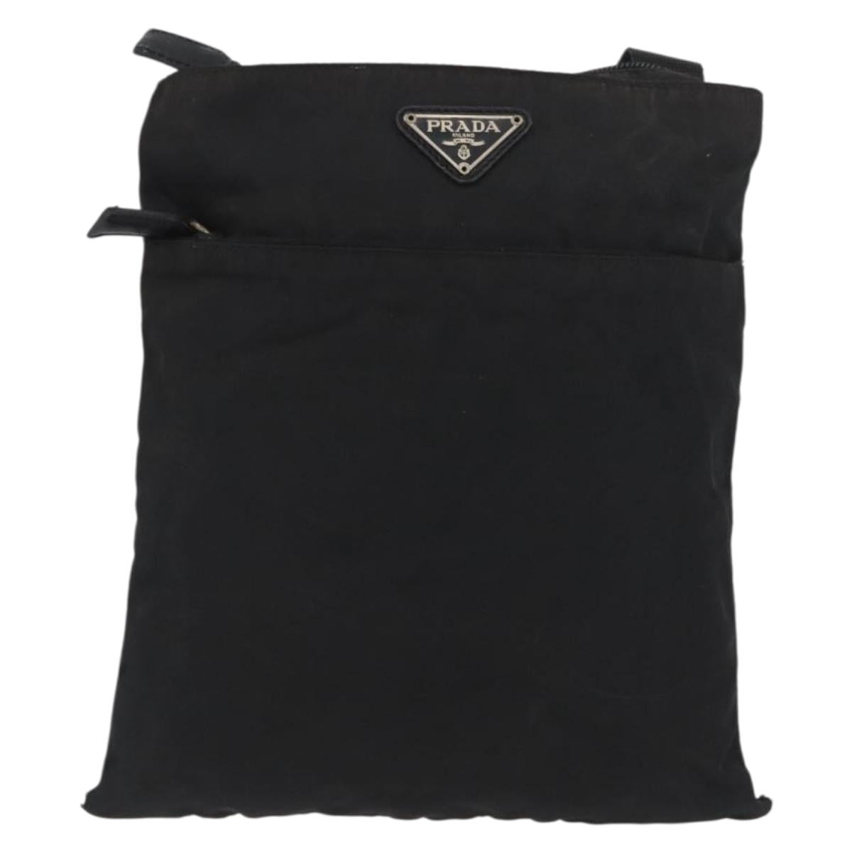 PRADA Shoulder Bag Nylon Black Auth bs33979