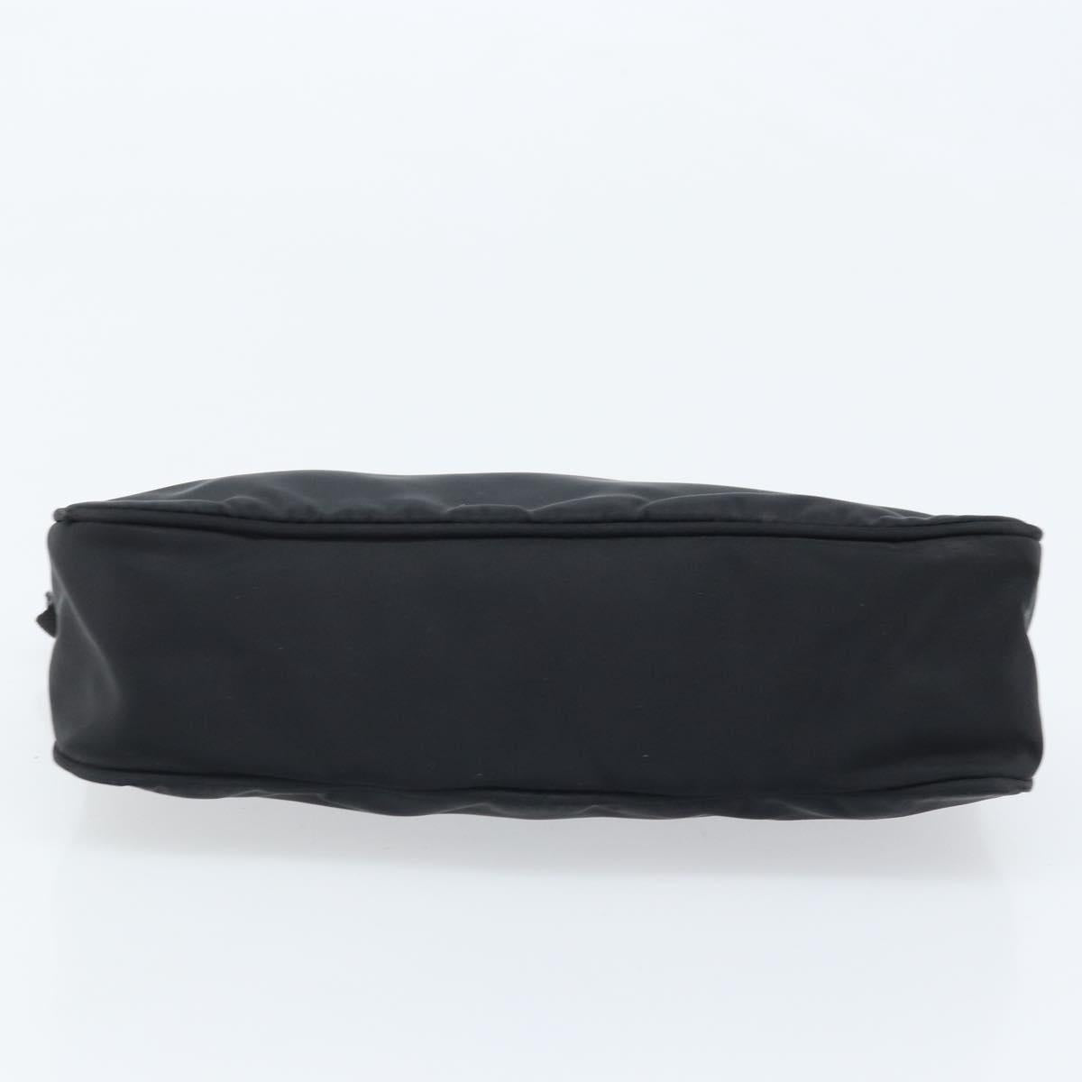 PRADA Accessory Pouch Nylon Black Silver Auth bs33980