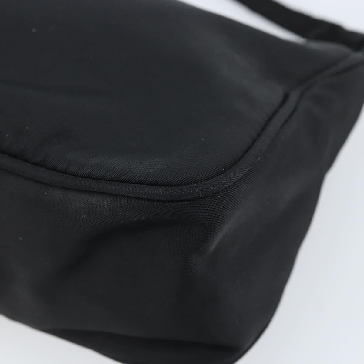 PRADA Accessory Pouch Nylon Black Silver Auth bs33980