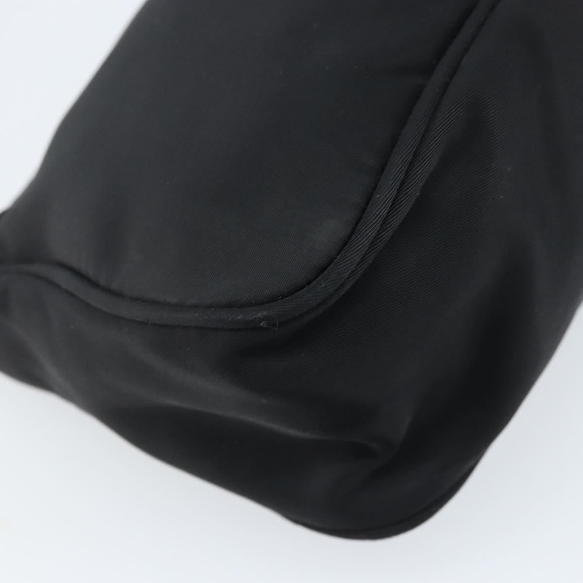 PRADA Accessory Pouch Nylon Black Silver Auth bs33980