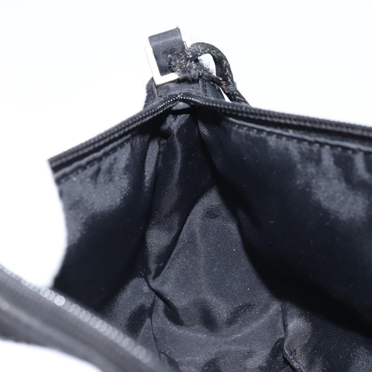 PRADA Accessory Pouch Nylon Black Silver Auth bs33980