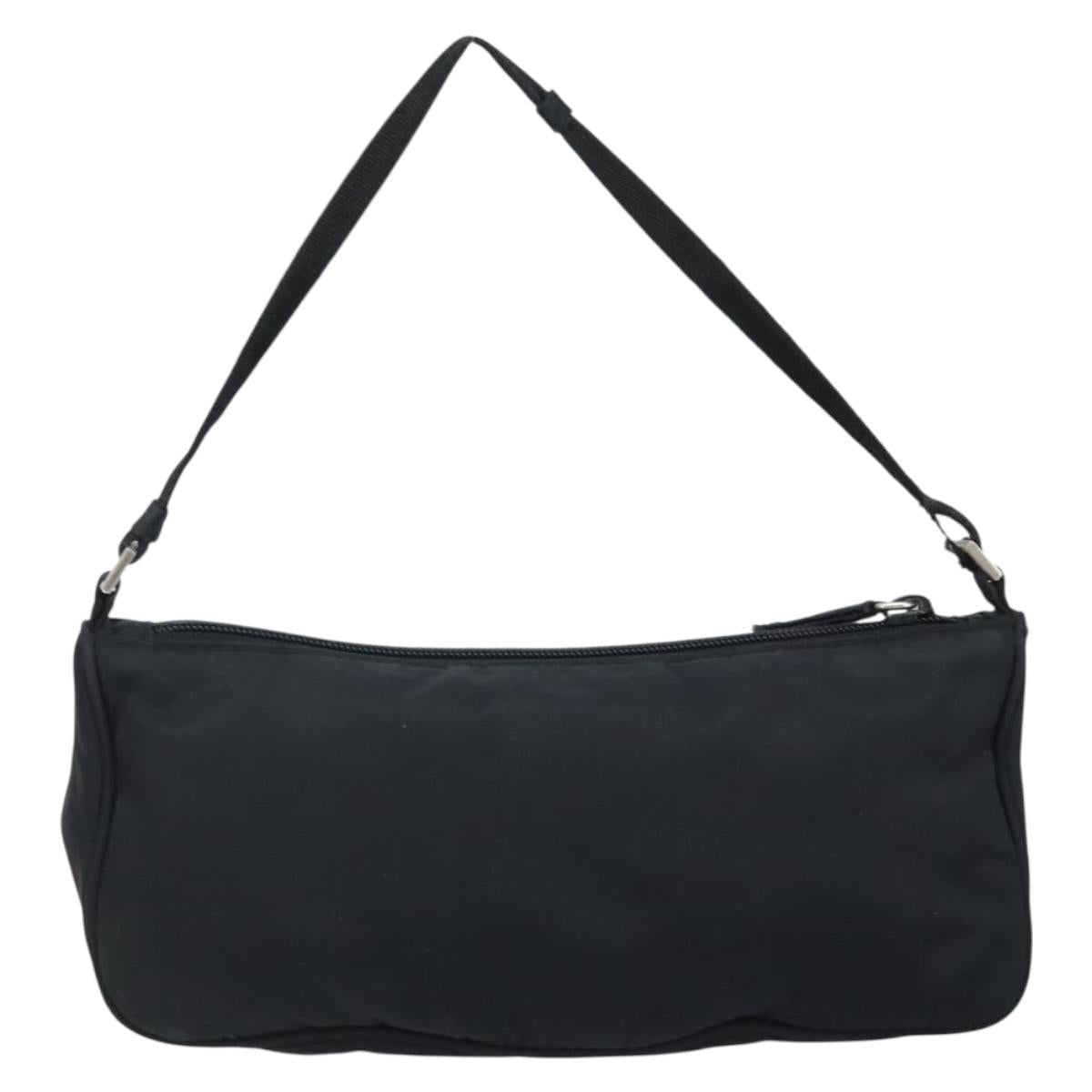 PRADA Accessory Pouch Nylon Black Silver Auth bs33980