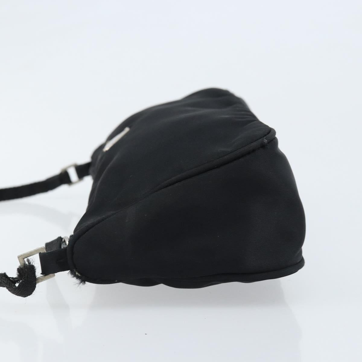 PRADA Accessory Pouch Nylon Black Silver Auth bs33980