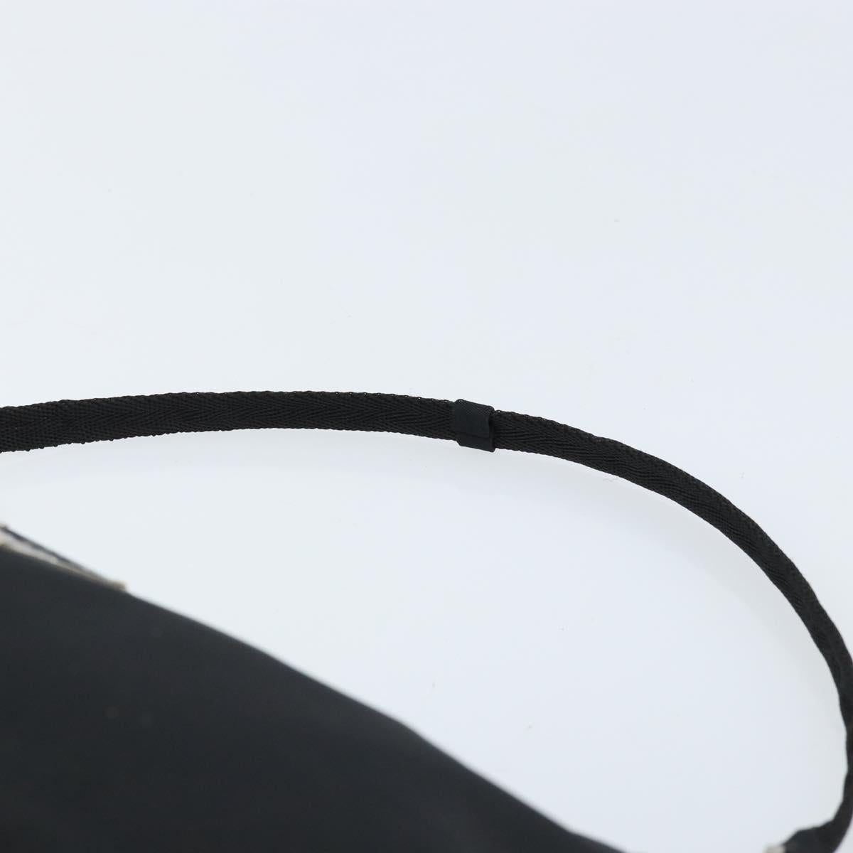 PRADA Accessory Pouch Nylon Black Silver Auth bs33980