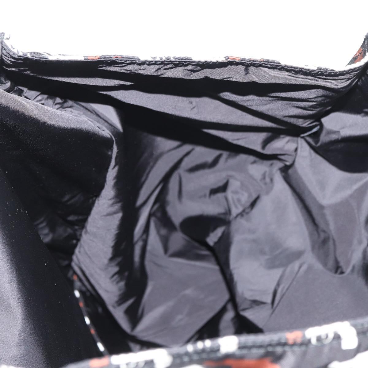 PRADA Hand Bag Nylon Black White Auth bs33981