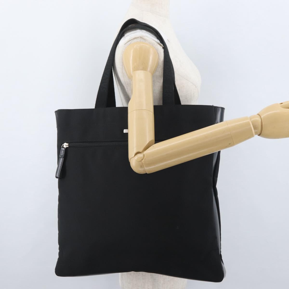 Salvatore Ferragamo Hand Bag Canvas Black Silver Auth bs33983