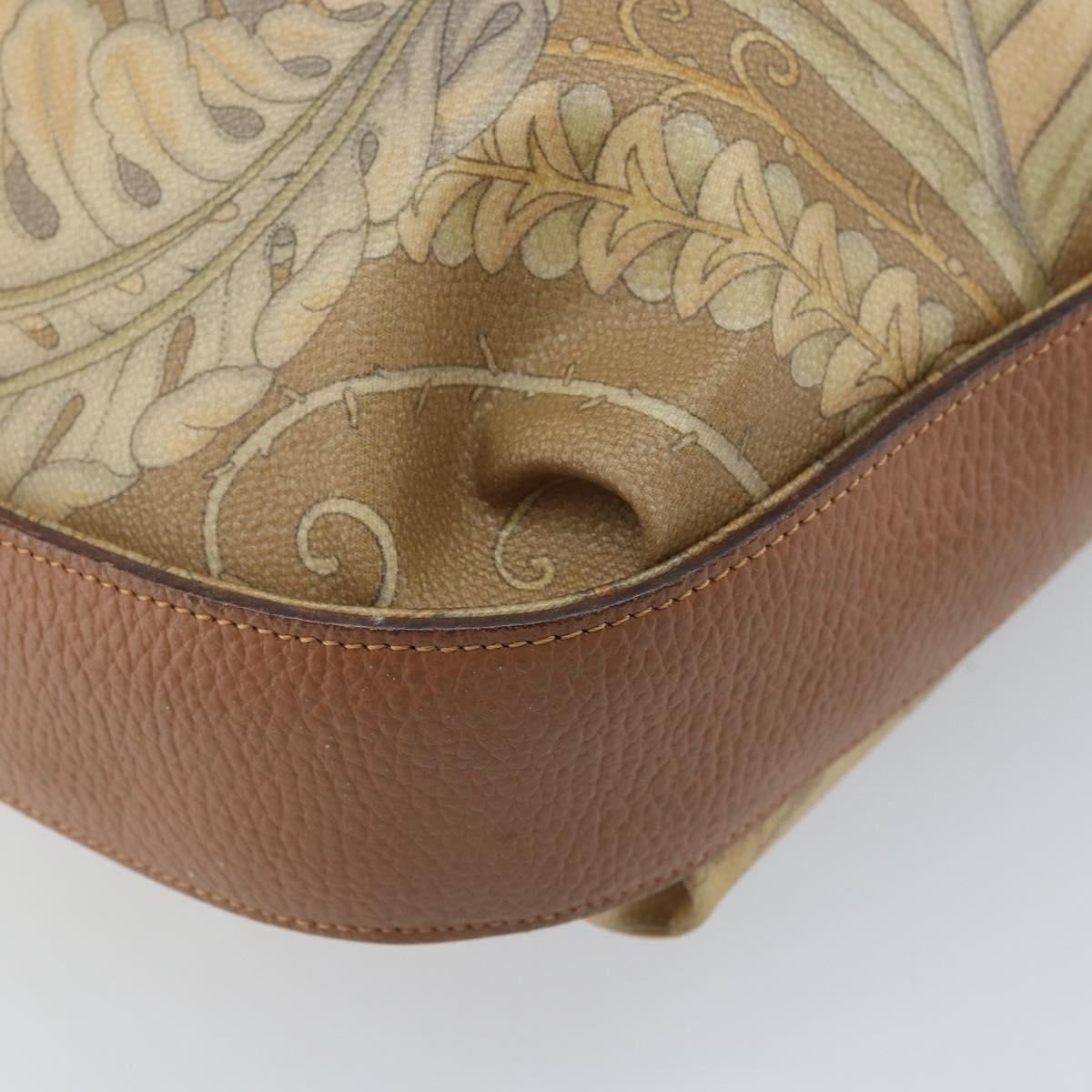 Salvatore Ferragamo Shoulder Bag PVC Canvas Beige Gold Auth bs33984