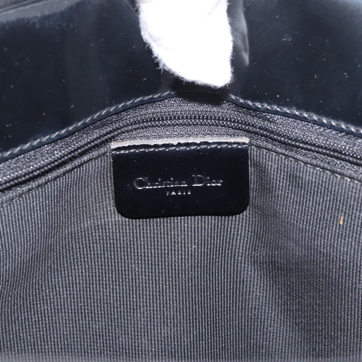Christian Dior Hand Bag Nylon Black Silver Auth bs33989