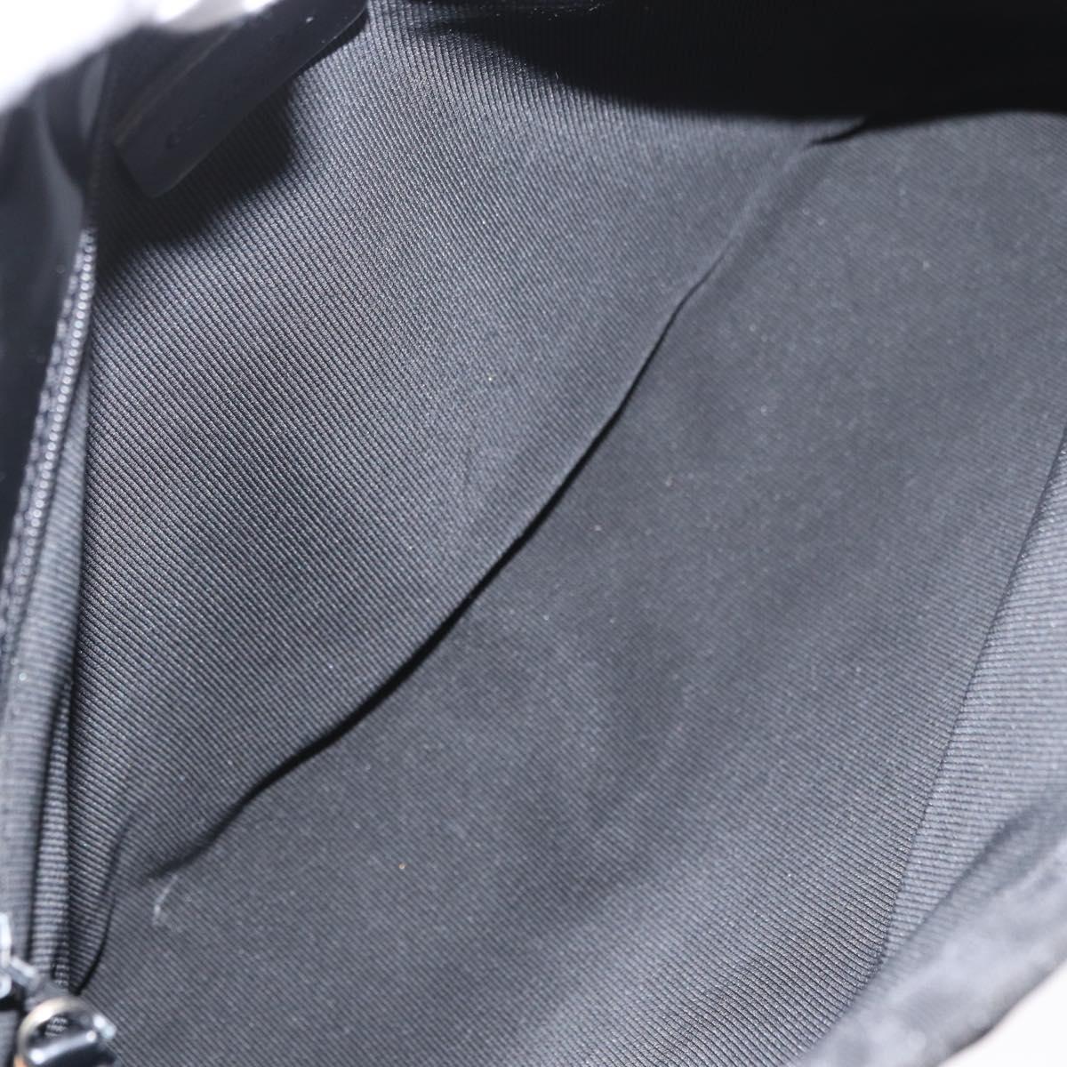 Christian Dior Hand Bag Nylon Black Silver Auth bs33989