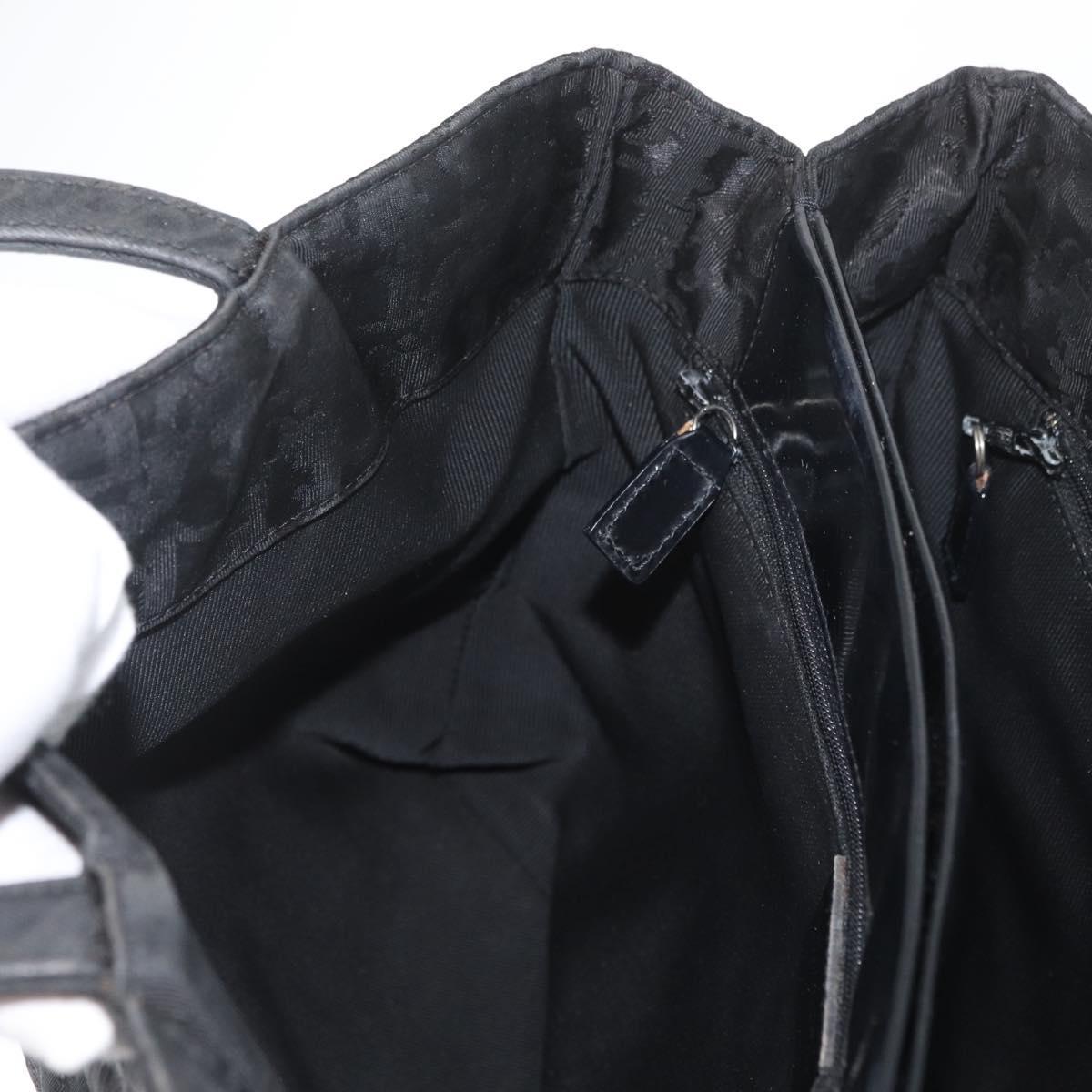 Christian Dior Hand Bag Nylon Black Silver Auth bs33989