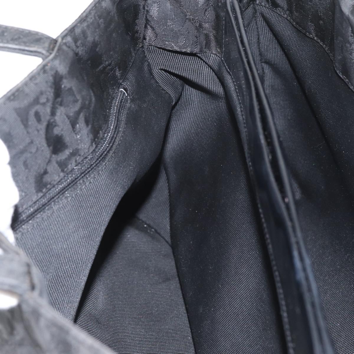 Christian Dior Hand Bag Nylon Black Silver Auth bs33989