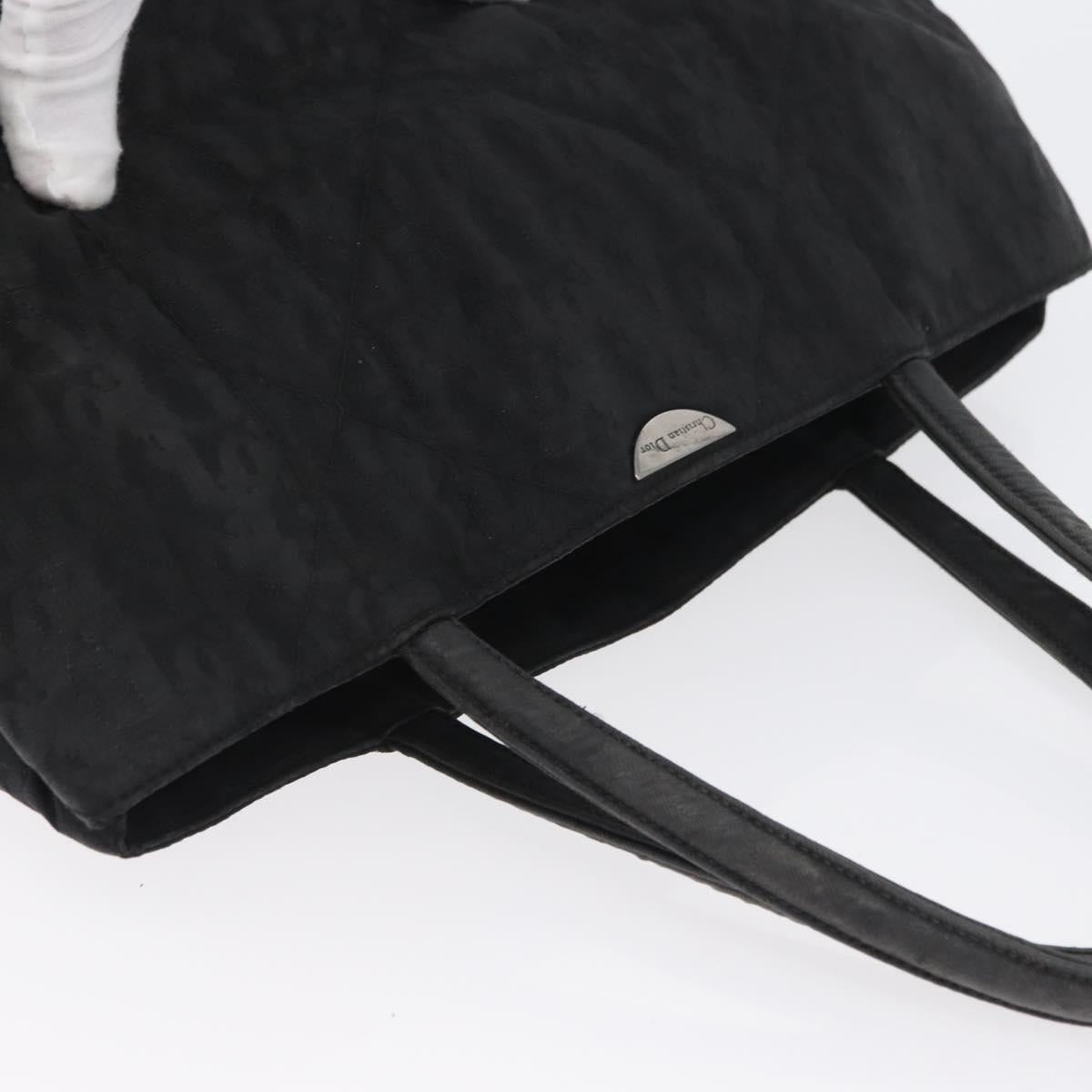 Christian Dior Hand Bag Nylon Black Silver Auth bs33989