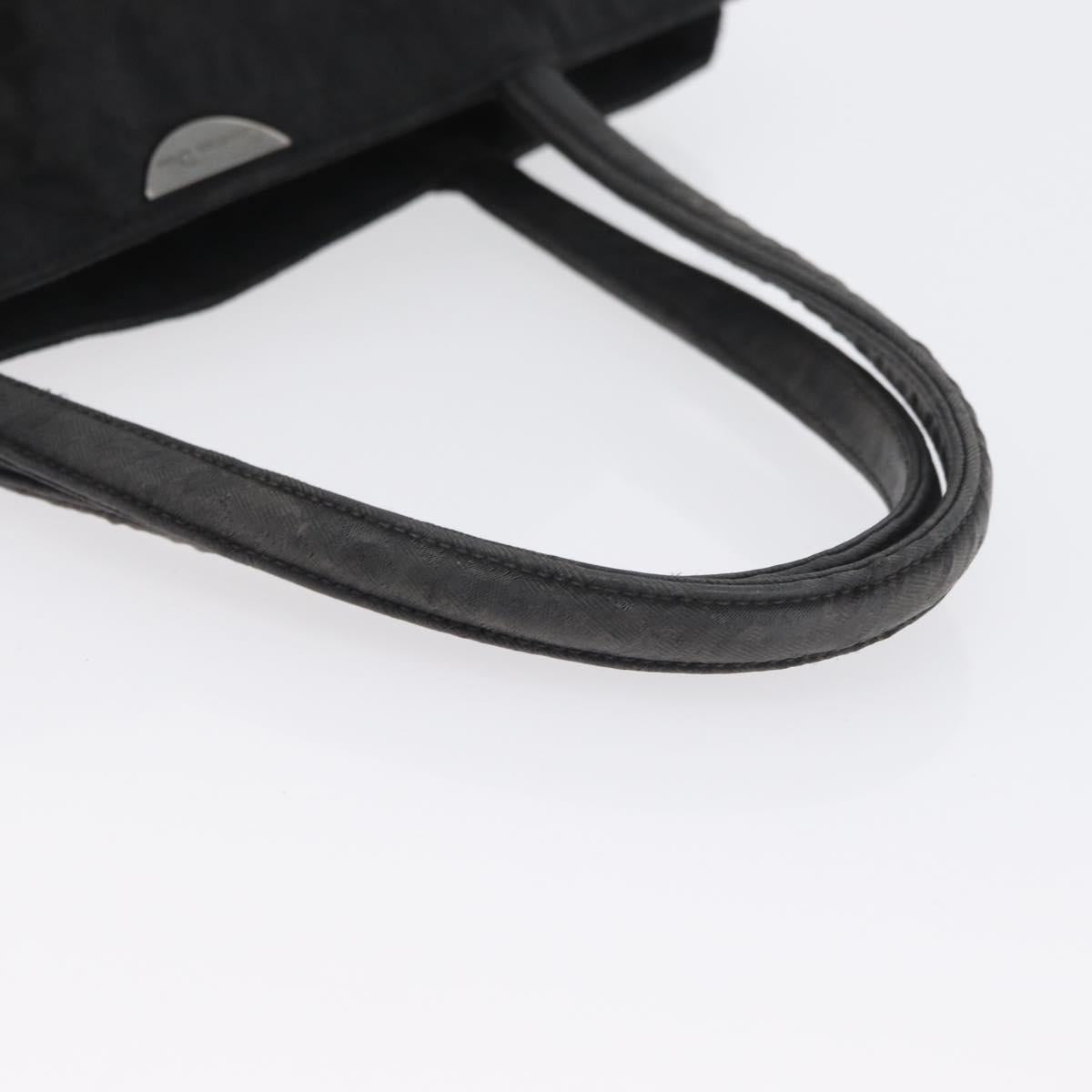 Christian Dior Hand Bag Nylon Black Silver Auth bs33989