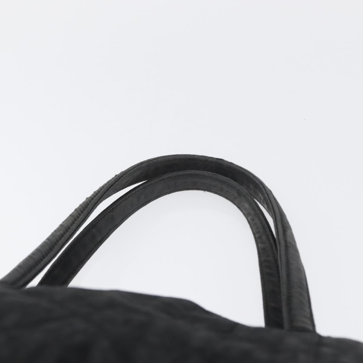 Christian Dior Hand Bag Nylon Black Silver Auth bs33989