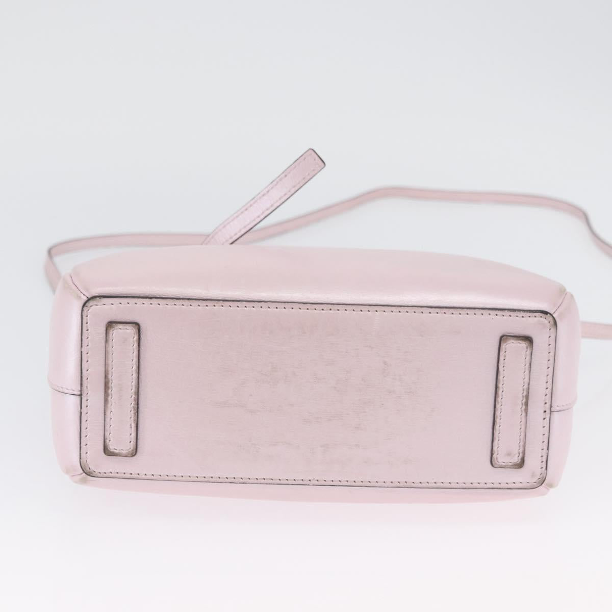 LOEWE Shoulder Bag Leather Pink Silver Auth bs33996
