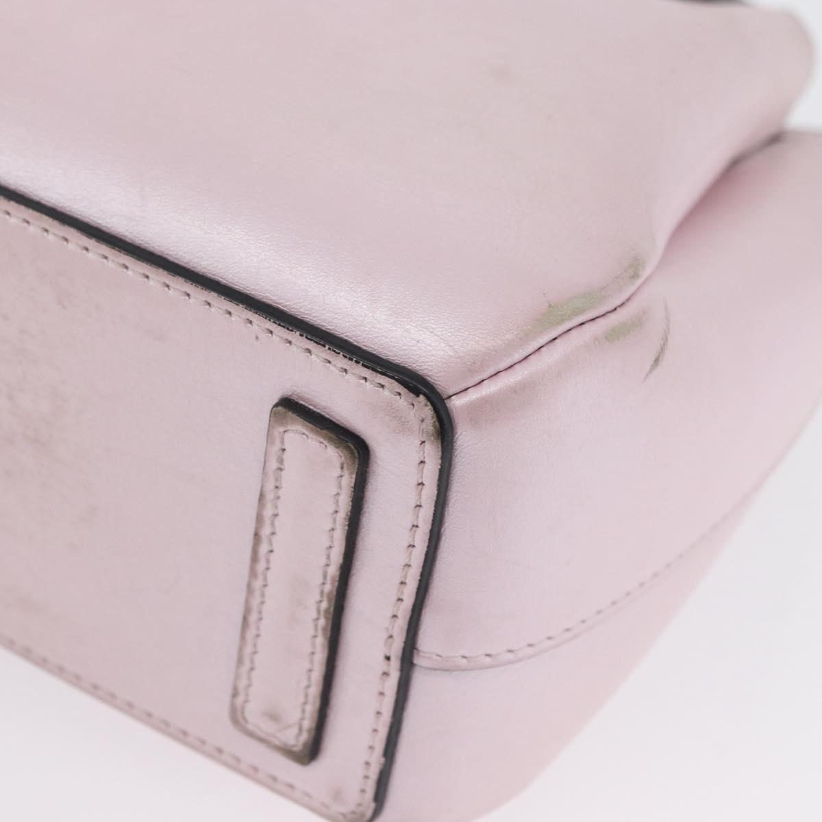 LOEWE Shoulder Bag Leather Pink Silver Auth bs33996