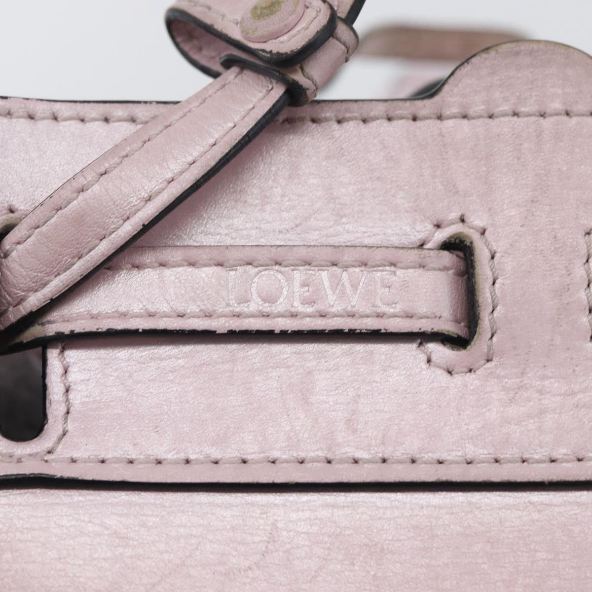 LOEWE Shoulder Bag Leather Pink Silver Auth bs33996