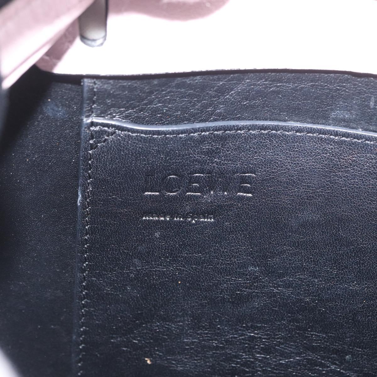 LOEWE Shoulder Bag Leather Pink Silver Auth bs33996