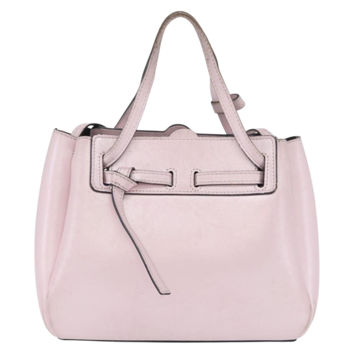 LOEWE Shoulder Bag Leather Pink Silver Auth bs33996