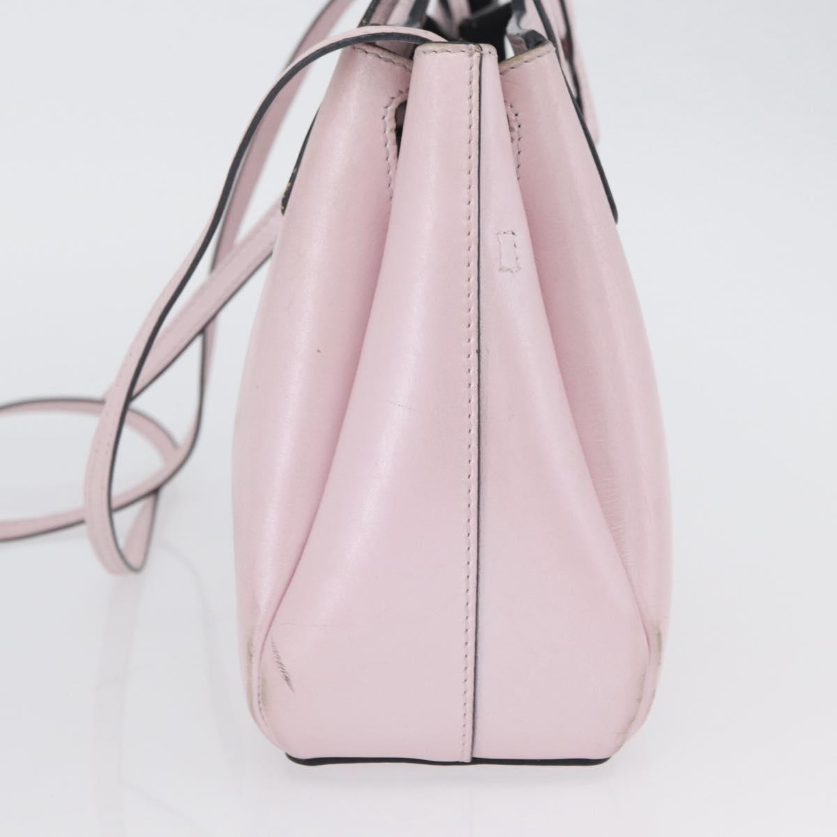 LOEWE Shoulder Bag Leather Pink Silver Auth bs33996