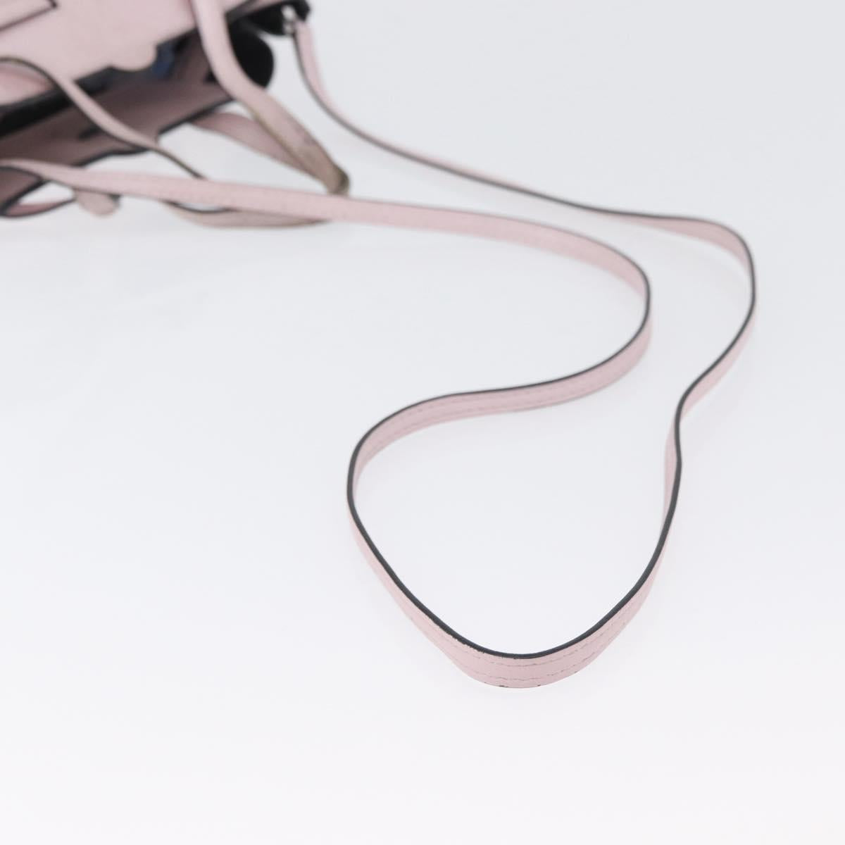 LOEWE Shoulder Bag Leather Pink Silver Auth bs33996