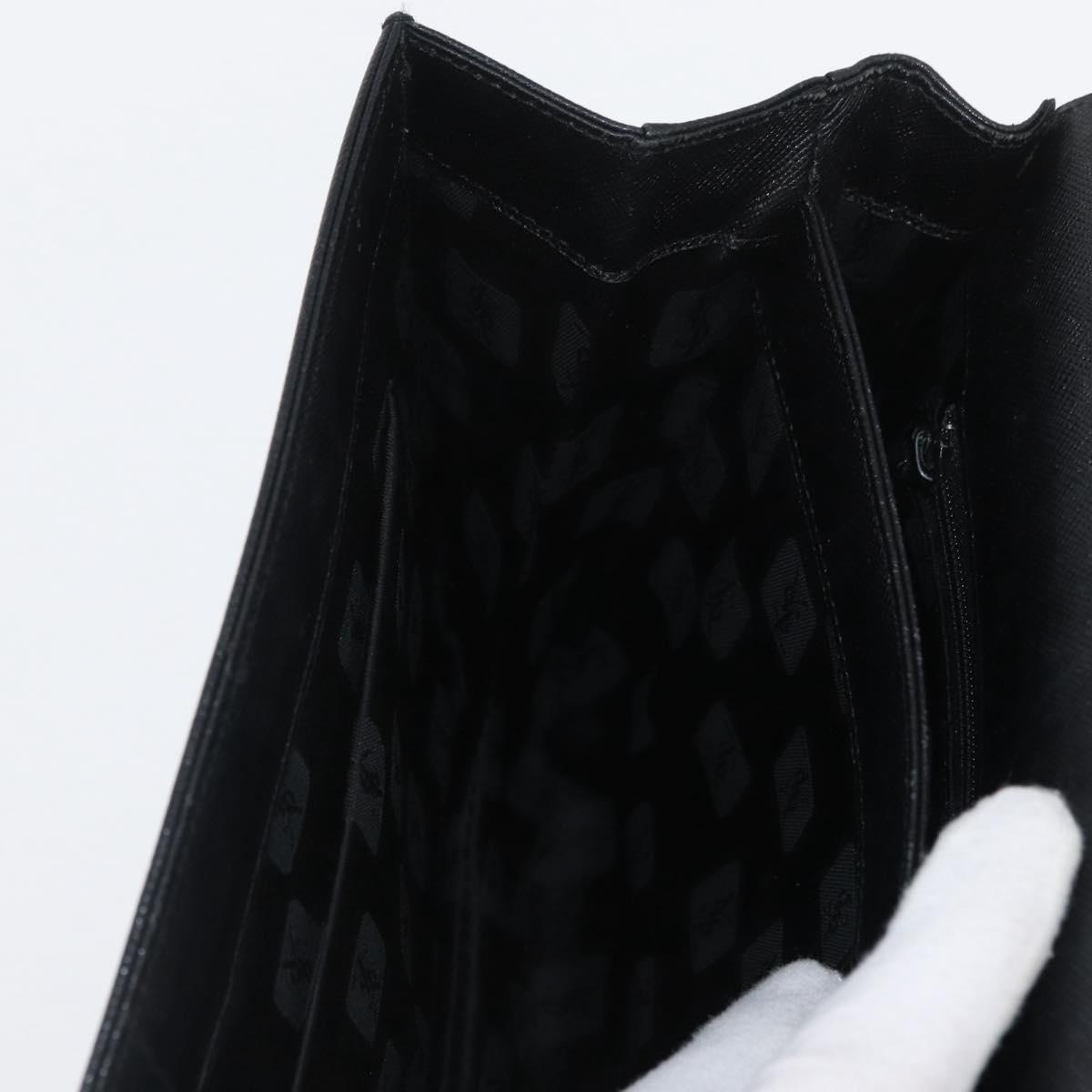 SAINT LAURENT Shoulder Bag Leather Black Gold Auth bs33997