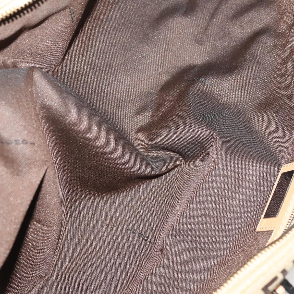 FENDI Pecan Canvas Zucchino Canvas Hand Bag 3 Set Black Brown Auth bs34001