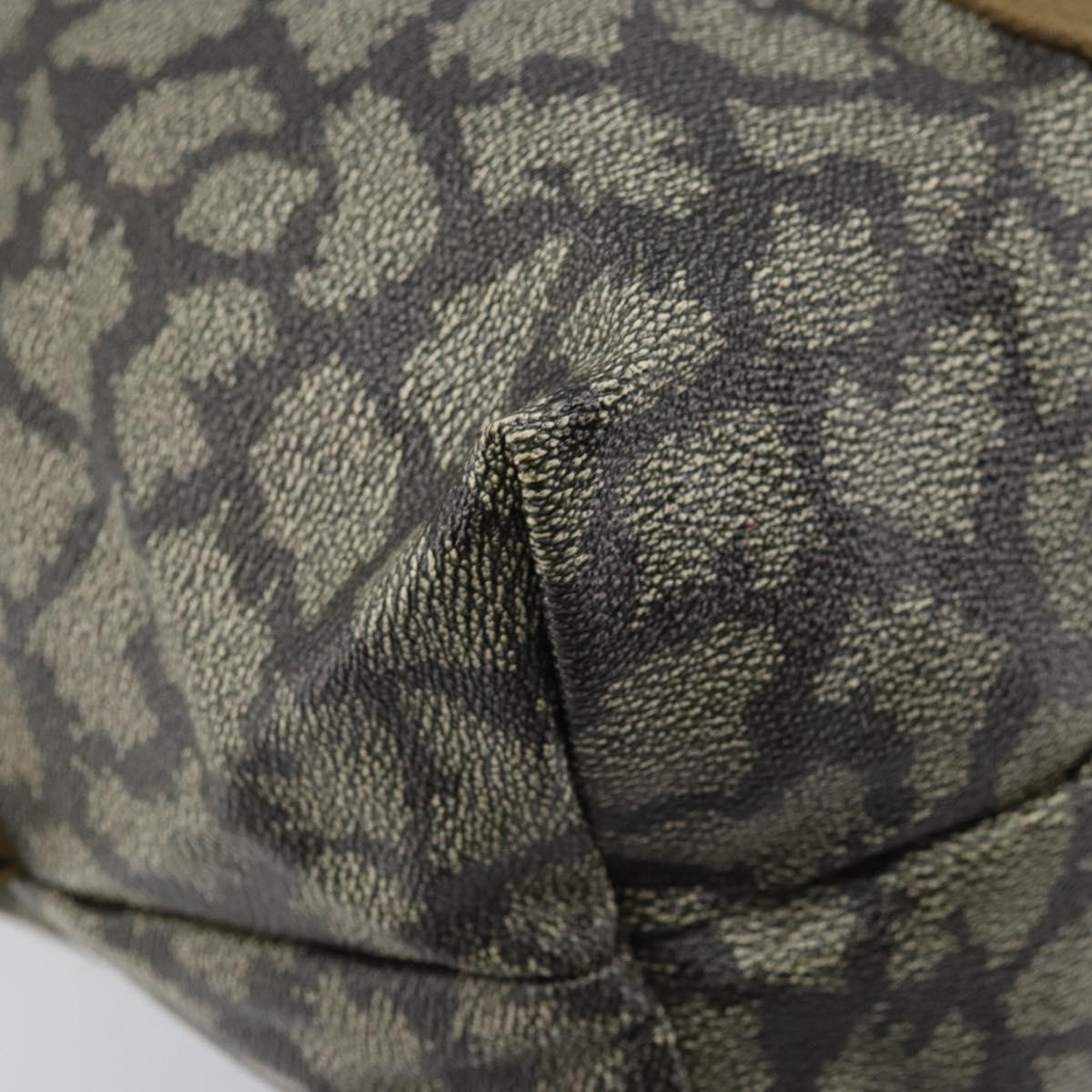 SAINT LAURENT Tote Bag PVC Canvas Gray Auth bs34002