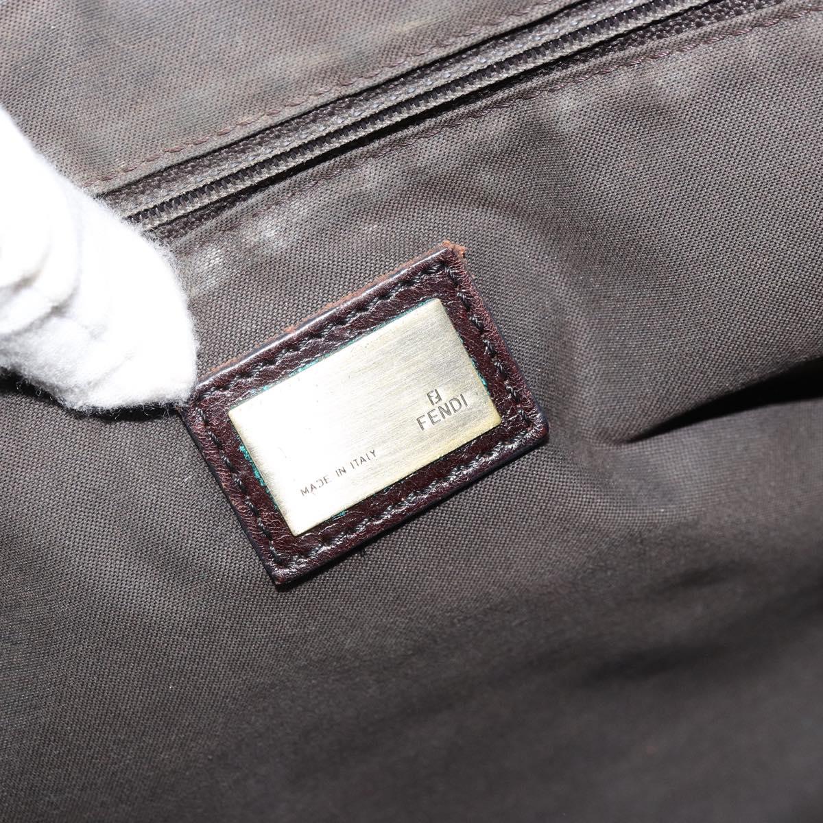 FENDI Zucca Canvas Tote Bag Black Brown Auth bs34003