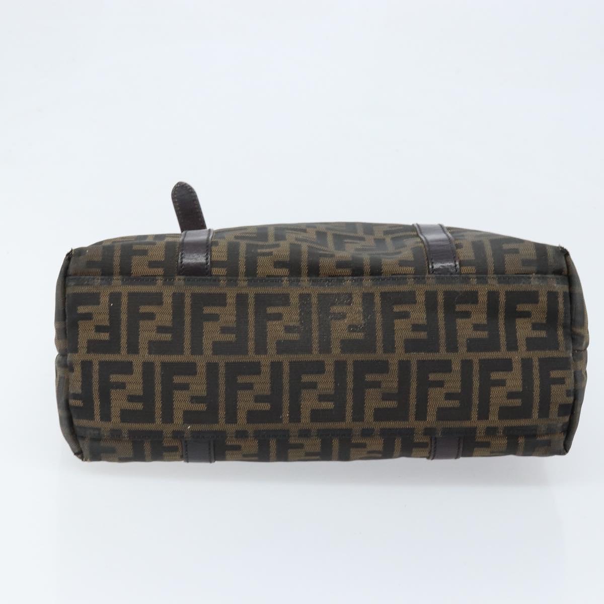 FENDI Zucca Canvas Tote Bag Black Brown Auth bs34003