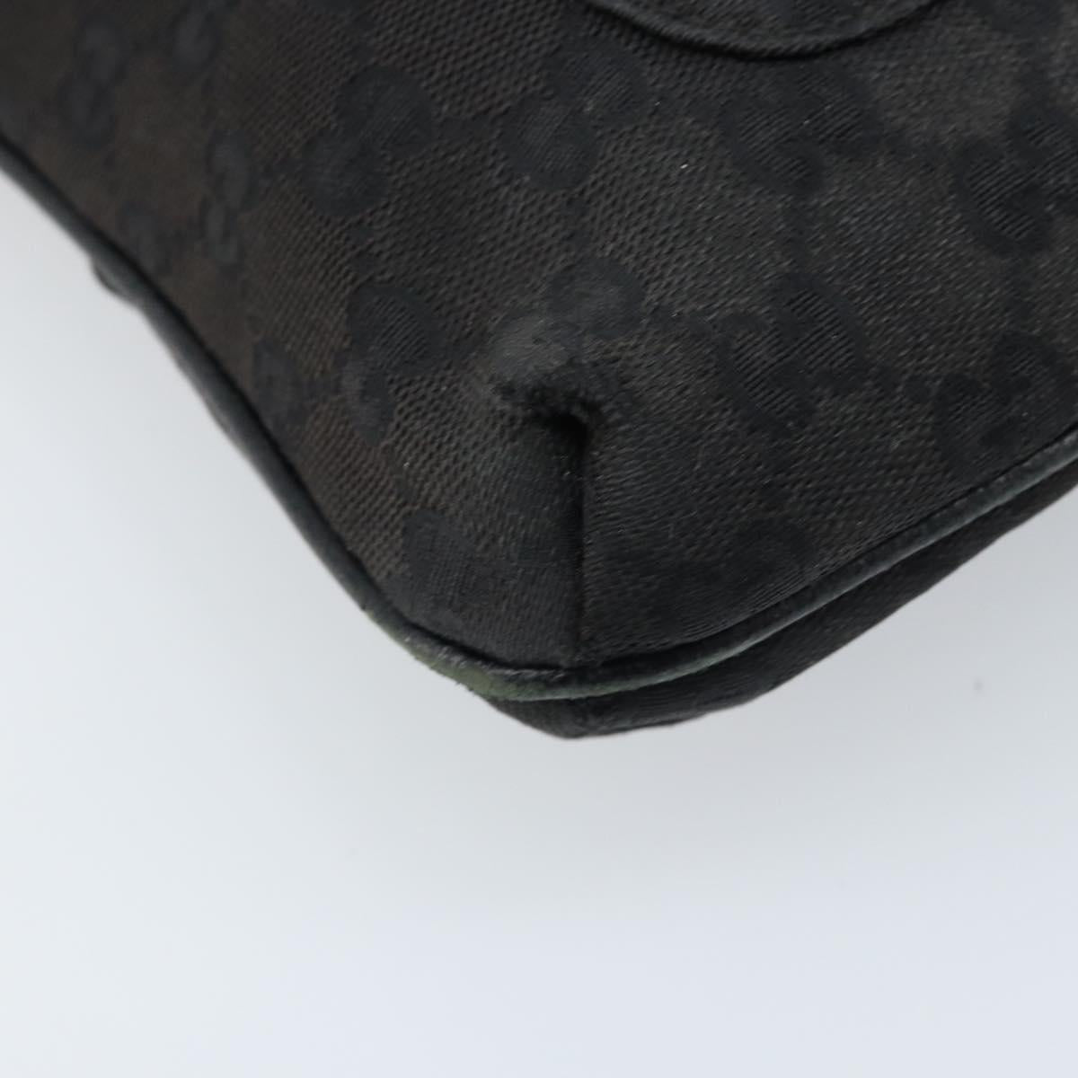 GUCCI GG Canvas Shoulder Bag Black Silver 122793 Auth bs34005