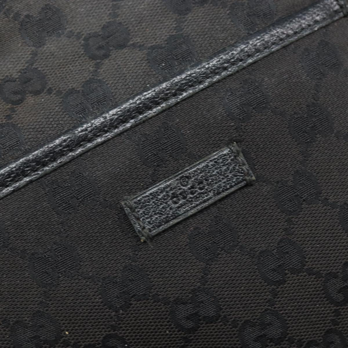 GUCCI GG Canvas Shoulder Bag Black Silver 122793 Auth bs34005