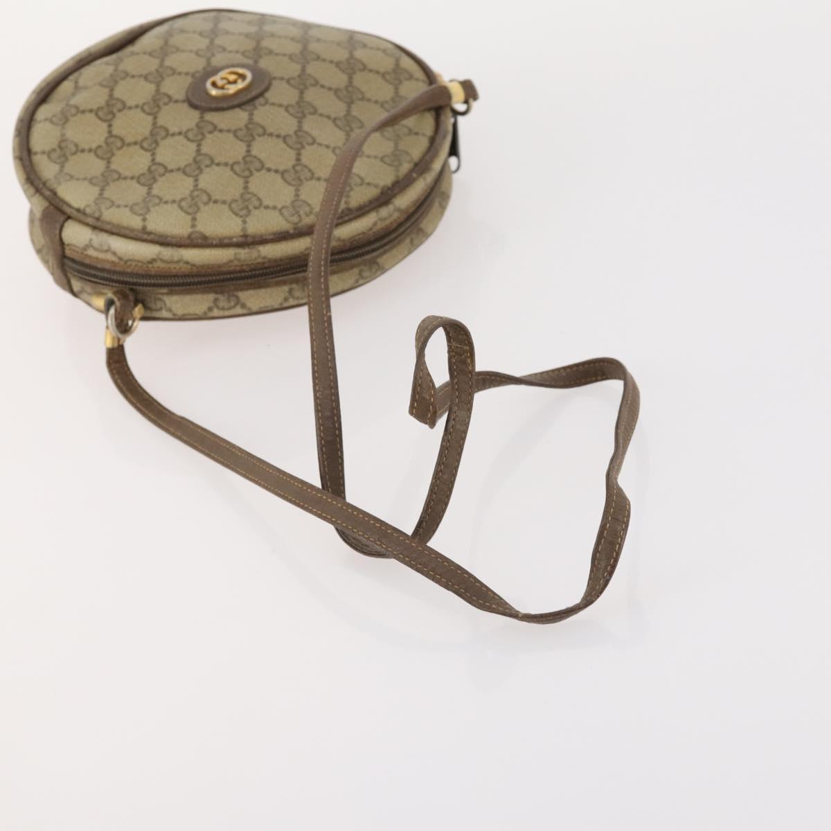 GUCCI GG Supreme Shoulder Bag Leather 2 Set Brown Auth bs34006