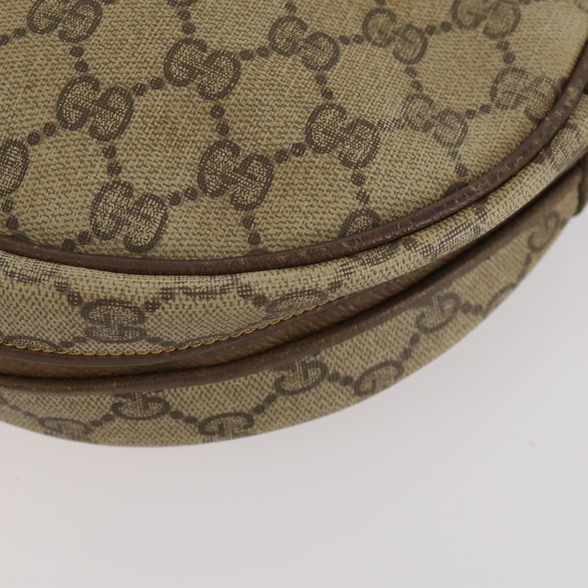 GUCCI GG Supreme Shoulder Bag Leather 2 Set Brown Auth bs34006
