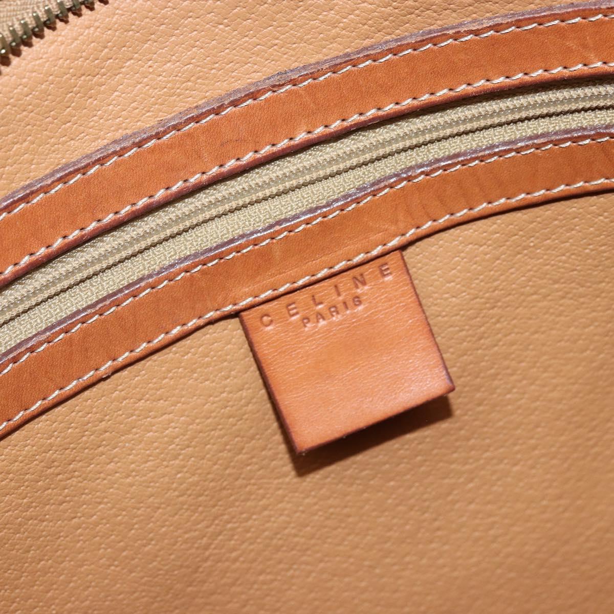 CELINE Macadam Canvas Tote Bag PVC Leather Brown Gold Auth bs34007