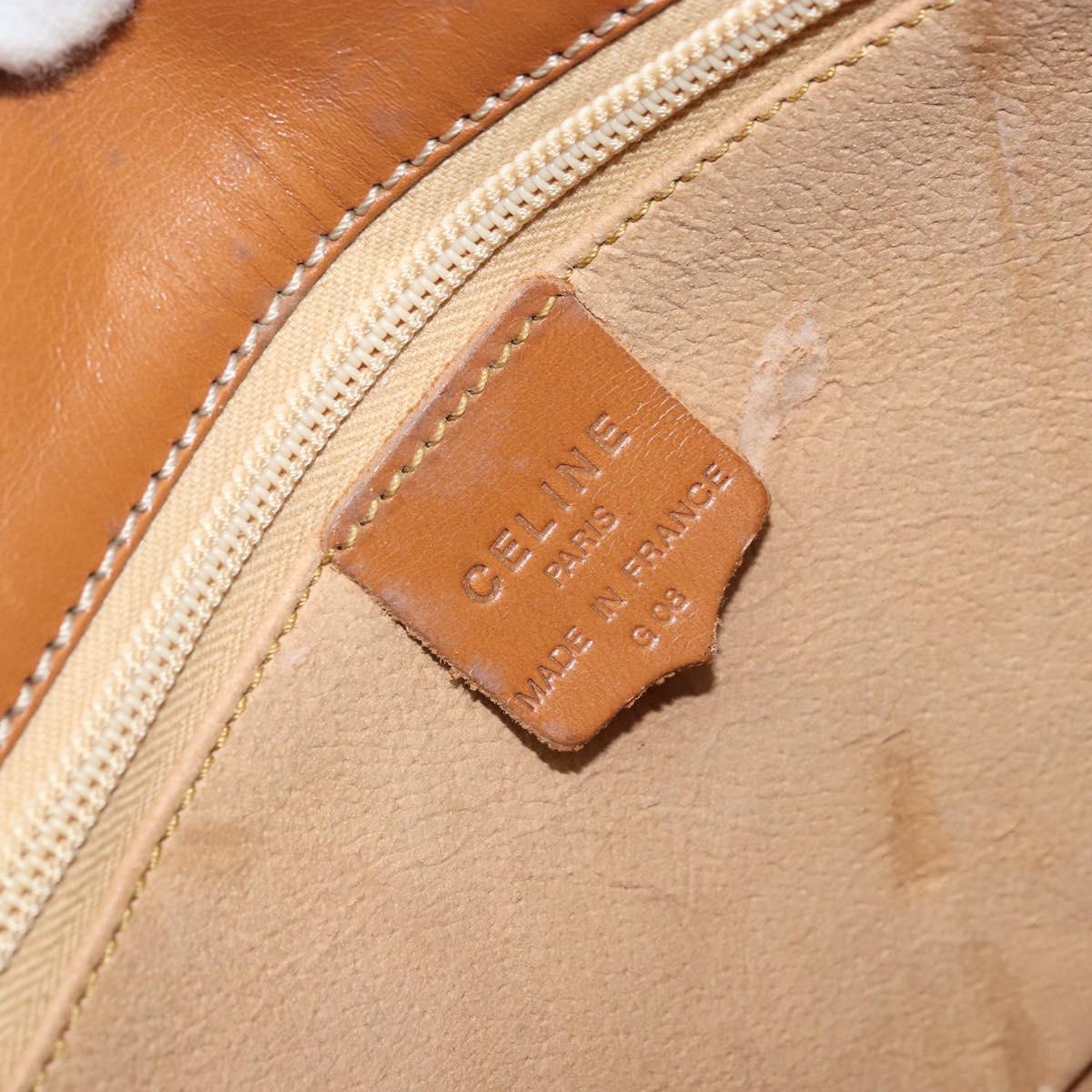 CELINE Macadam Canvas Shoulder Bag PVC Leather Brown Gold Auth bs34010