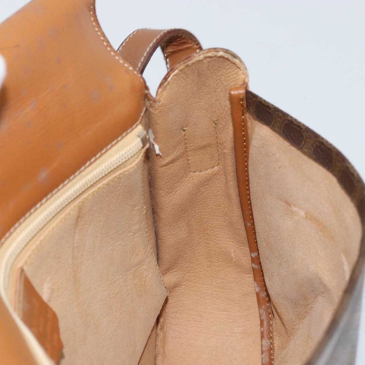 CELINE Macadam Canvas Shoulder Bag PVC Leather Brown Gold Auth bs34010