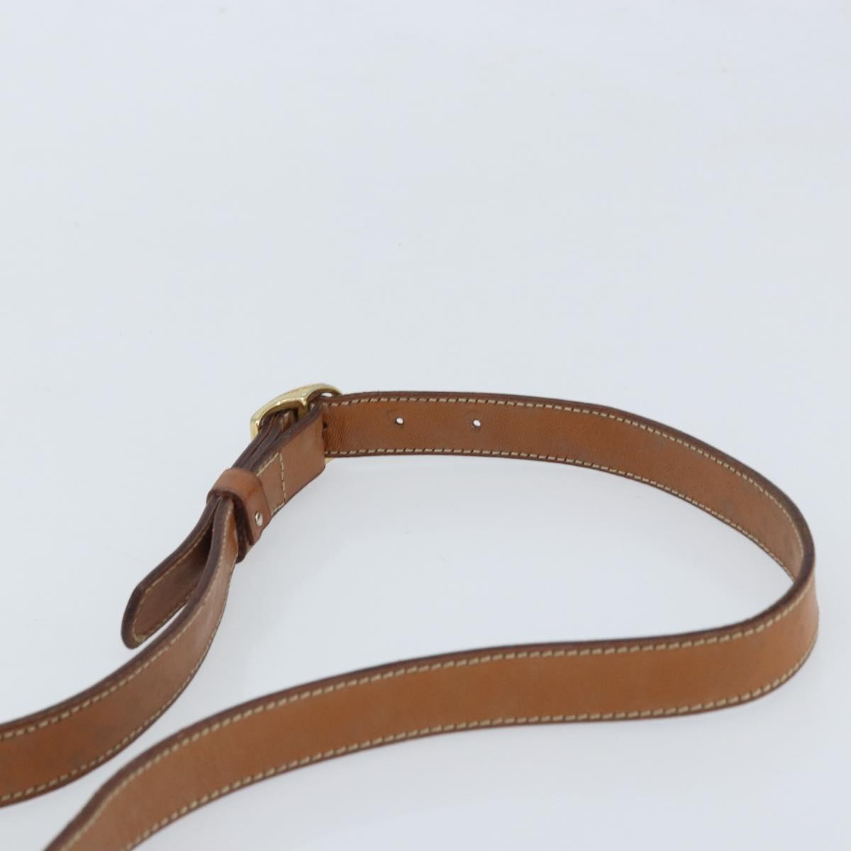 CELINE Macadam Canvas Shoulder Bag PVC Leather Brown Gold Auth bs34010