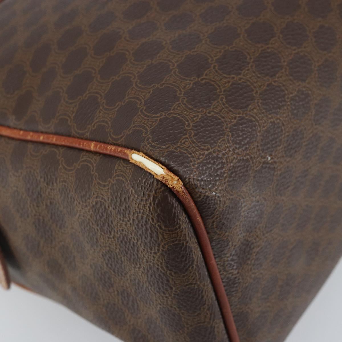 CELINE Macadam Canvas Hand Bag PVC Gold Brown Auth bs34012