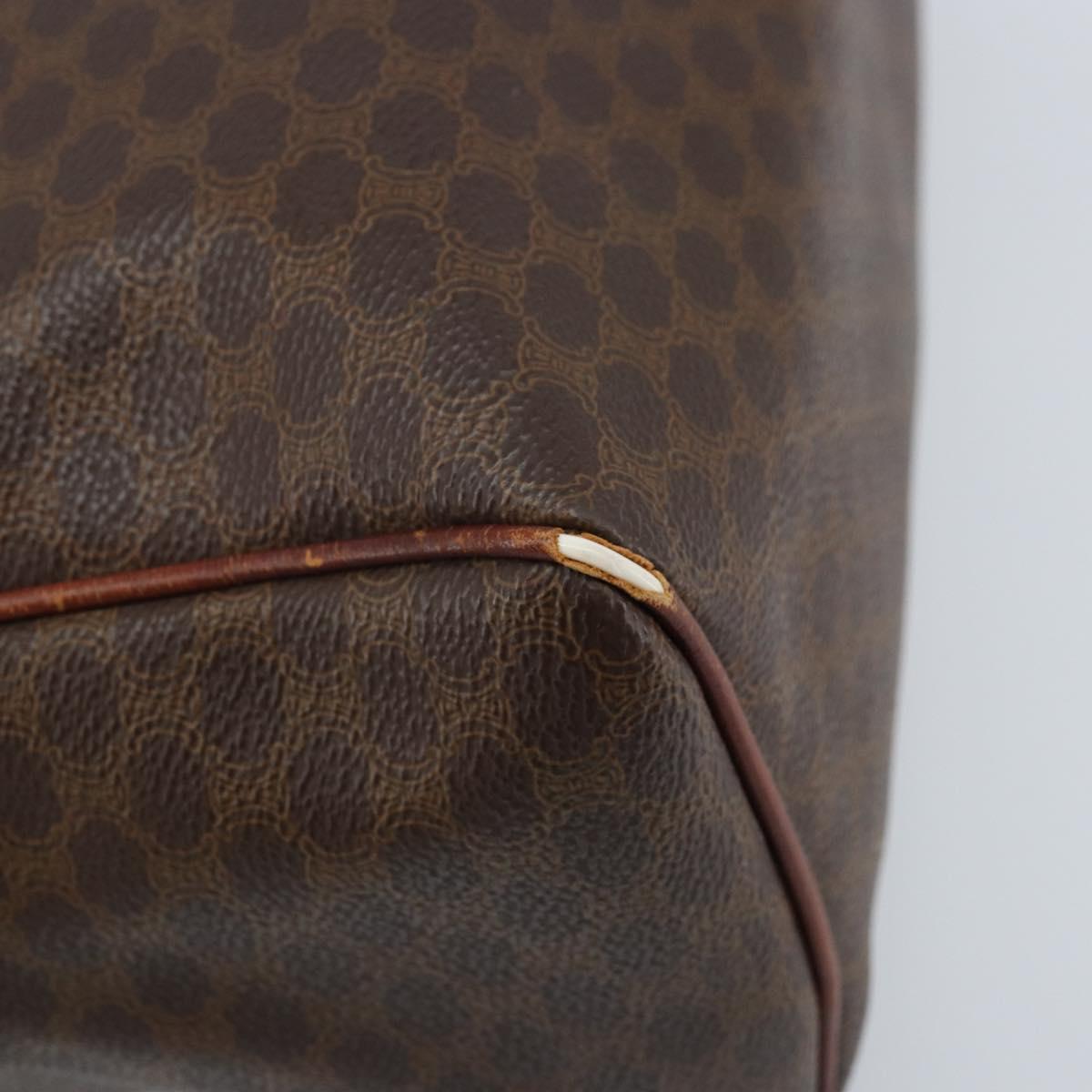 CELINE Macadam Canvas Hand Bag PVC Gold Brown Auth bs34012