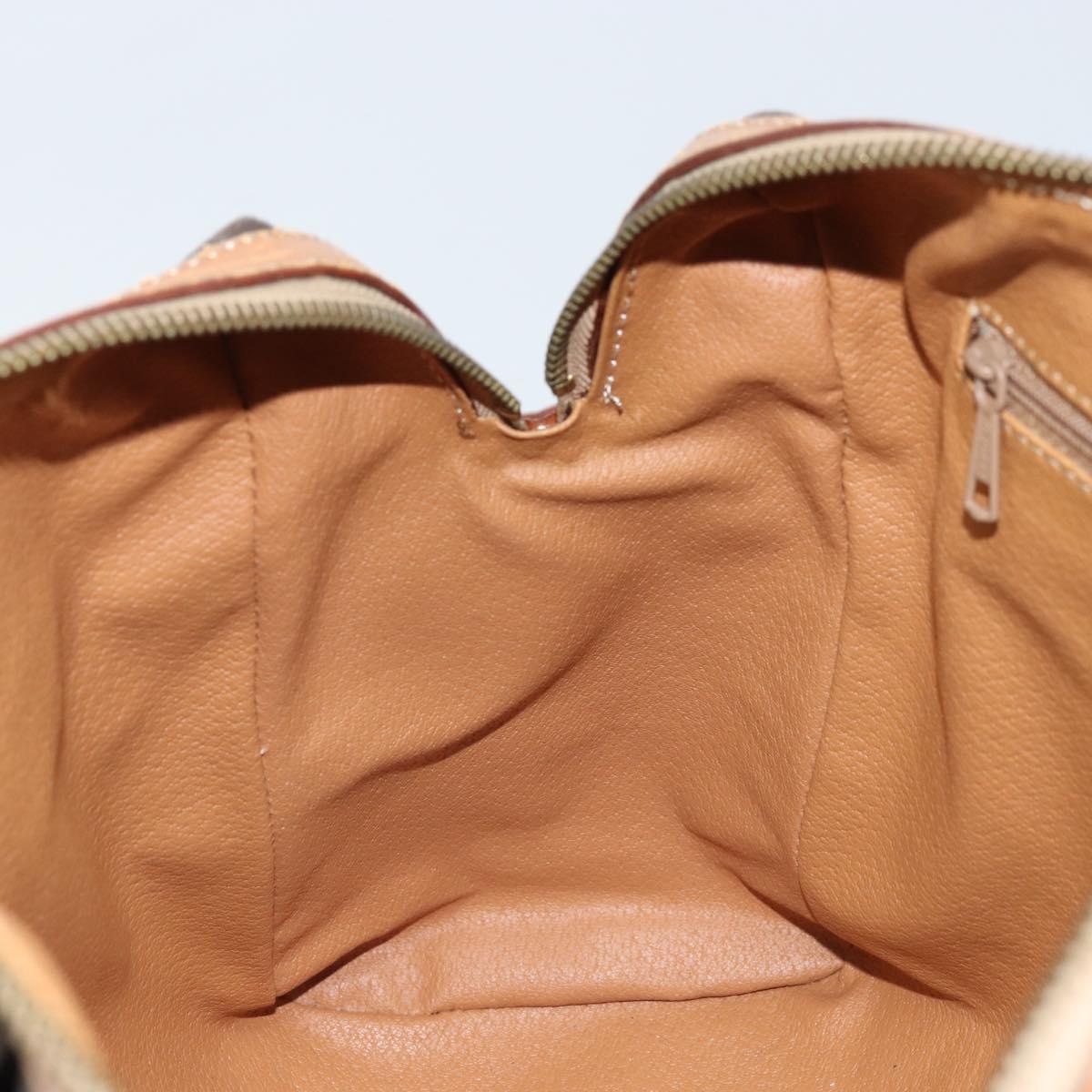 CELINE Macadam Canvas Hand Bag PVC Gold Brown Auth bs34012