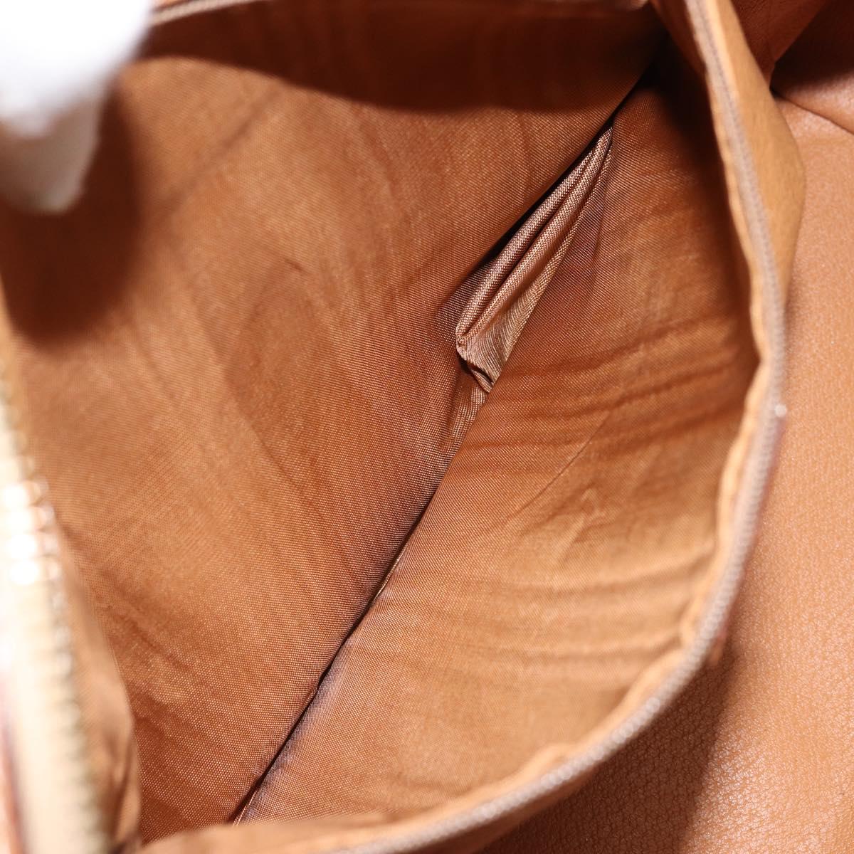 CELINE Macadam Canvas Hand Bag PVC Gold Brown Auth bs34012