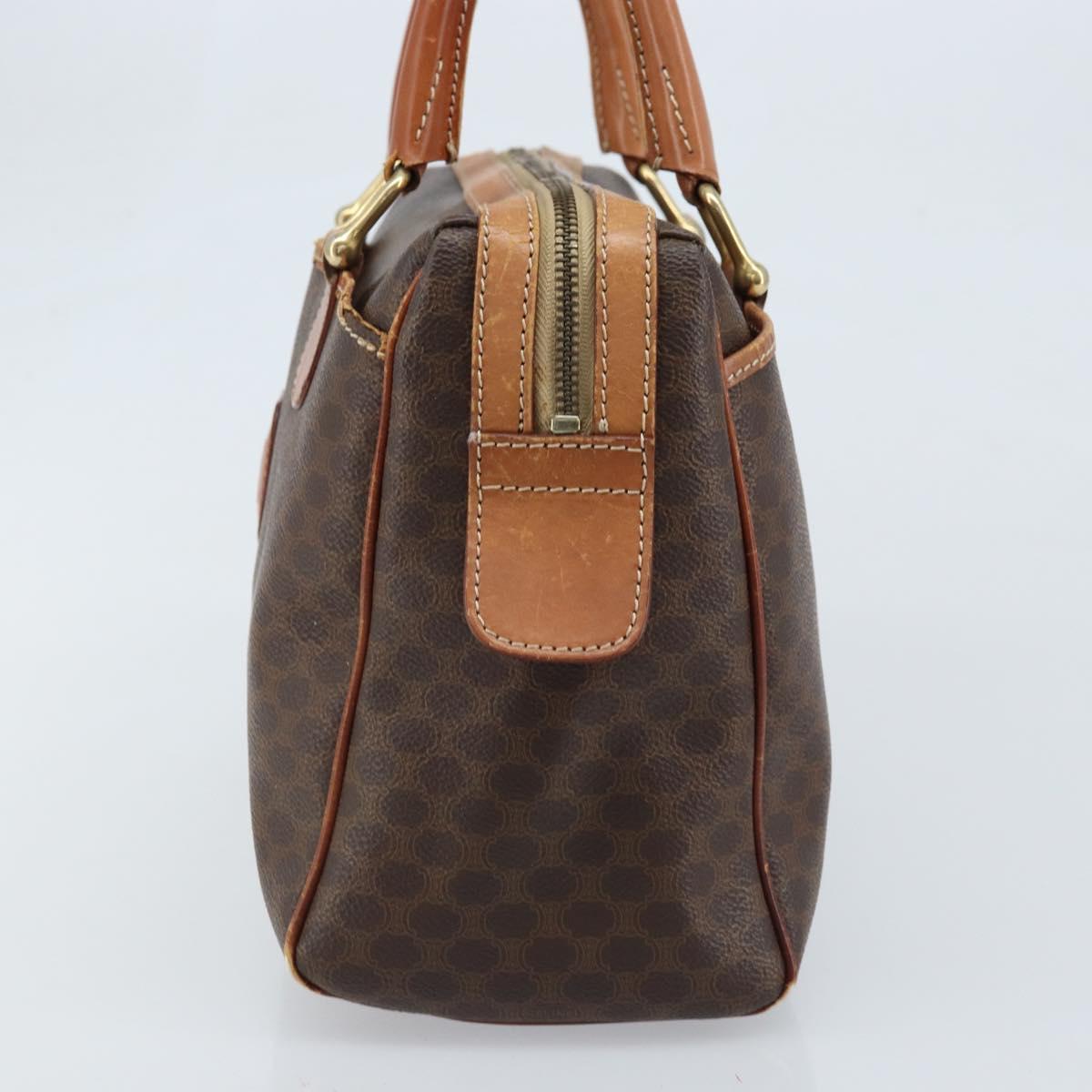 CELINE Macadam Canvas Hand Bag PVC Gold Brown Auth bs34012