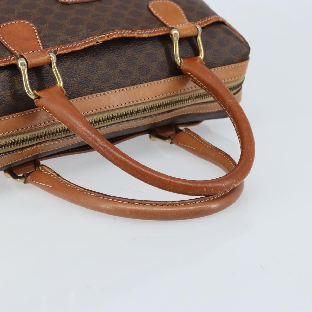 CELINE Macadam Canvas Hand Bag PVC Gold Brown Auth bs34012