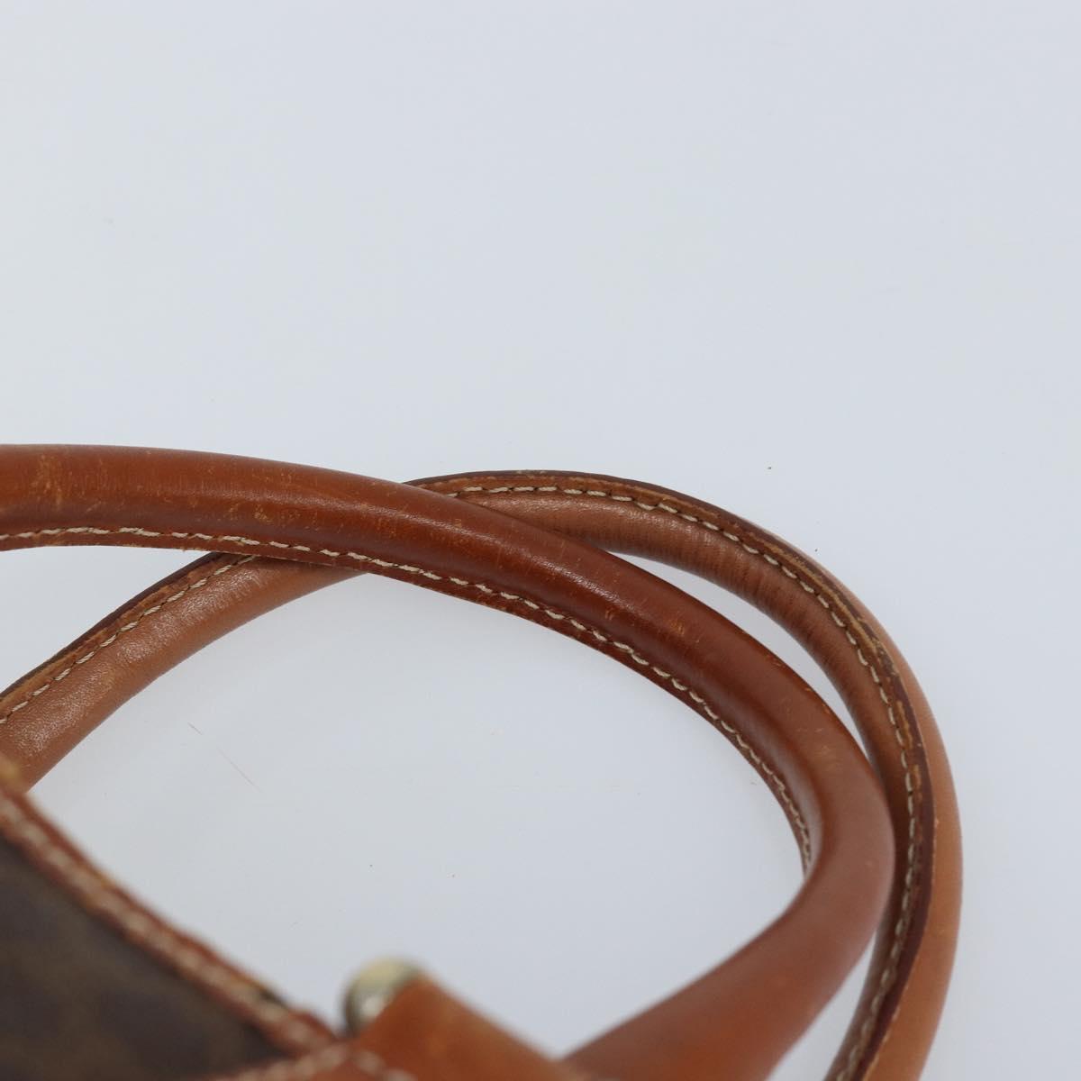 CELINE Macadam Canvas Hand Bag PVC Gold Brown Auth bs34012