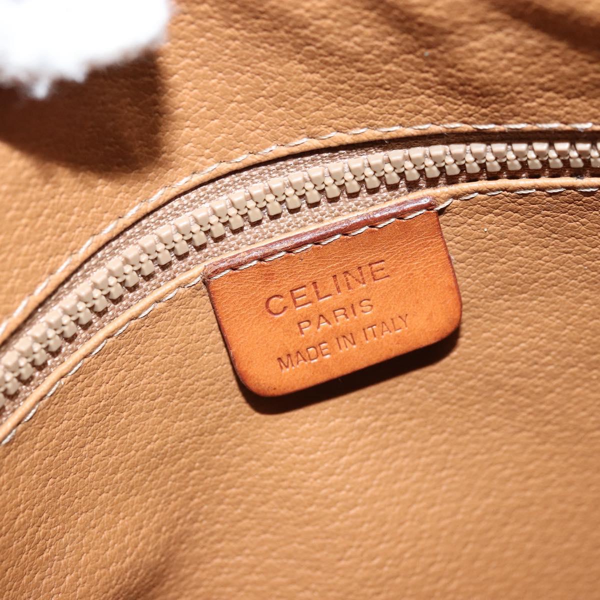 CELINE Macadam Canvas Hand Bag PVC Leather Brown Gold Auth bs34013