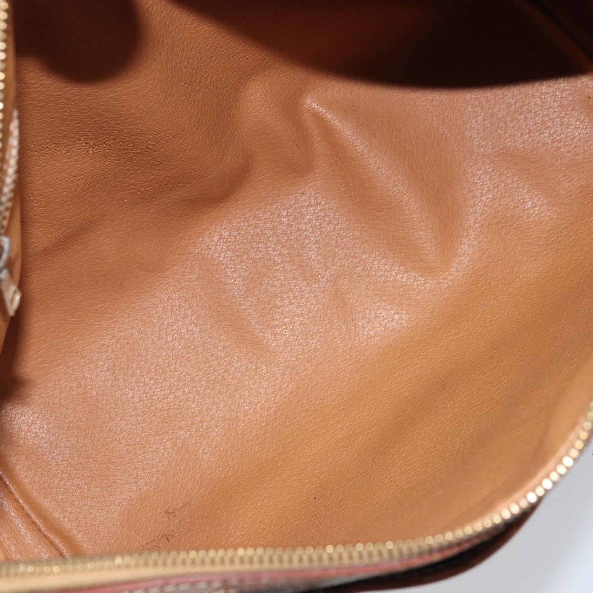 CELINE Macadam Canvas Hand Bag PVC Leather Brown Gold Auth bs34013