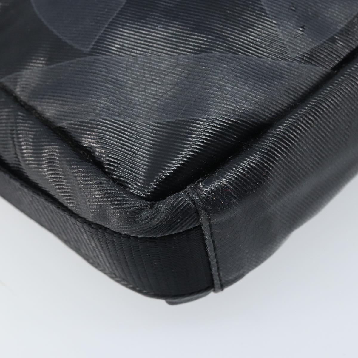 CHANEL Shoulder Bag Coated Canvas Black CC Auth bs34014