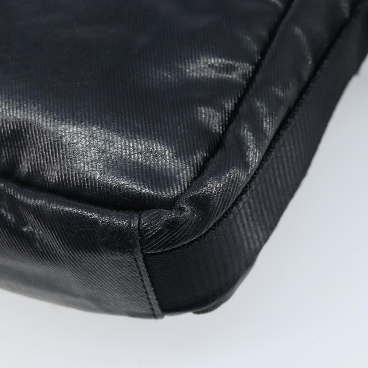 CHANEL Shoulder Bag Coated Canvas Black CC Auth bs34014