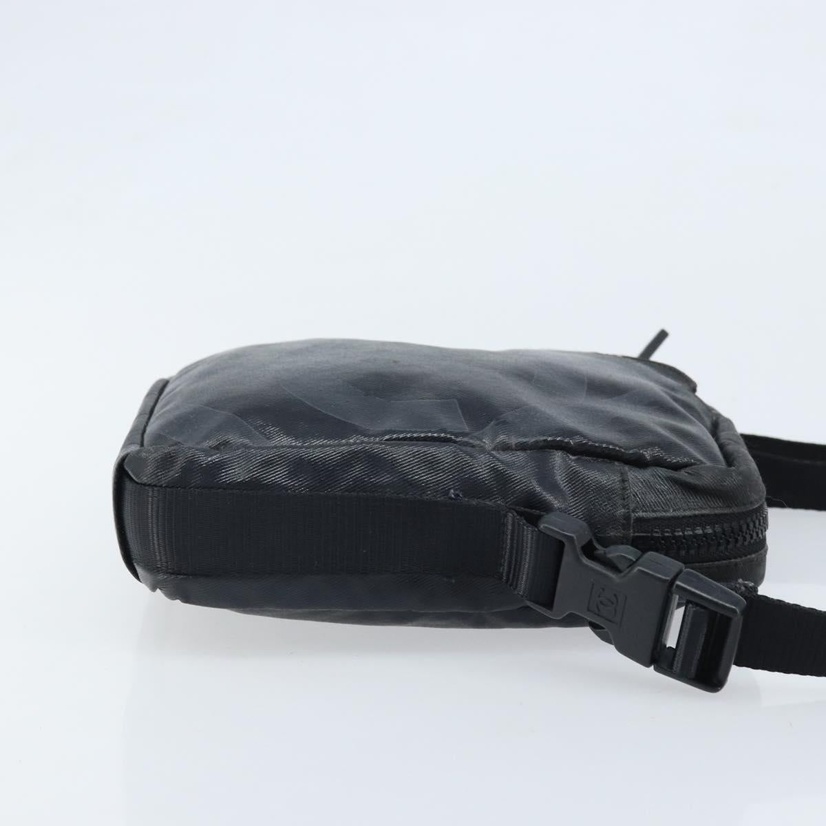 CHANEL Shoulder Bag Coated Canvas Black CC Auth bs34014